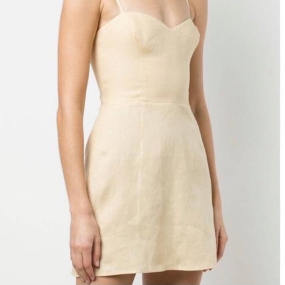 Reformation audrey linen mini dress butter yellow